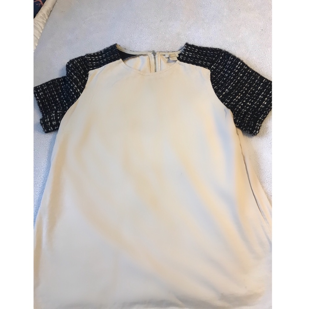 J. Crew shirt sleeve tweed shoulder blouse